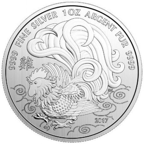 Canada Rooster 1 oz 2017 (200.000 oplage), Postzegels en Munten, Munten | Amerika, Noord-Amerika, Losse munt, Zilver, Verzenden