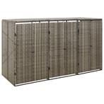 Containerberging driedubbel 207x80x117 cm poly rattan grijs, Huis en Inrichting, Verzenden, Nieuw