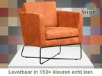 Leren fauteuil Crossover - Kenia Rost (oranje), Nieuw, Ophalen of Verzenden, 50 tot 75 cm, Industrieel, Modern