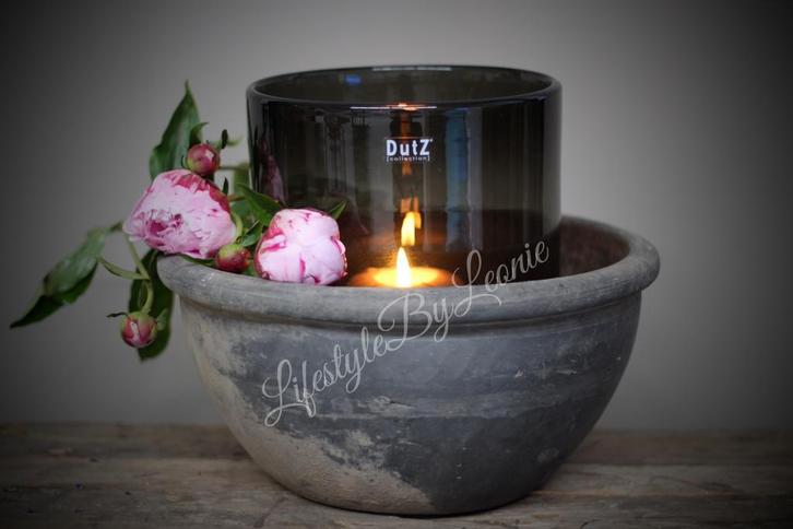 DUTZ cilinder windlicht black 25 cm, Huis en Inrichting, Woonaccessoires | Kandelaars en Kaarsen, Nieuw, Ophalen of Verzenden