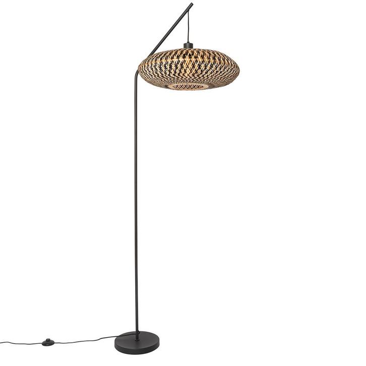 Oosterse vloerlamp zwart bamboe - Ostrava, Huis en Inrichting, Lampen | Vloerlampen, Nieuw, 150 tot 200 cm