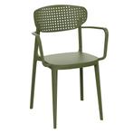 Stoel | COMO | Kunststof | Olive | In-/Outdoor | Stapelbaar, Verzenden, Nieuw in verpakking