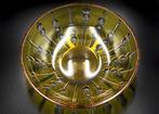 Haida Art Deco Yellow Faceted Crystal Glass Bowl, 1930 - Kom, Antiek en Kunst, Antiek | Glas en Kristal