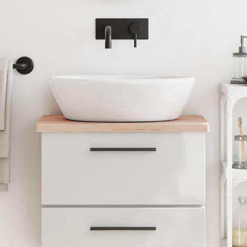 vidaXL Wastafelblad 60x40x2,5 cm massief beukenhout, Huis en Inrichting, Keuken | Keukenelementen, Bruin, Nieuw, Verzenden