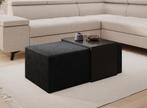 Meubella salontafel rechthoekig zwart velvet poef met blad, Huis en Inrichting, Tafels | Salontafels, 100 tot 150 cm, Verzenden