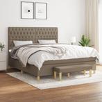 vidaXL Boxspring met matras stof taupe 180x200 cm, Eenpersoons, Verzenden, Nieuw, 80 cm