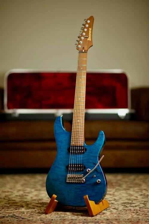 Ibanez MM7 Martin Miller Signature | Transparent Aqua Blue, Muziek en Instrumenten, Snaarinstrumenten | Gitaren | Elektrisch