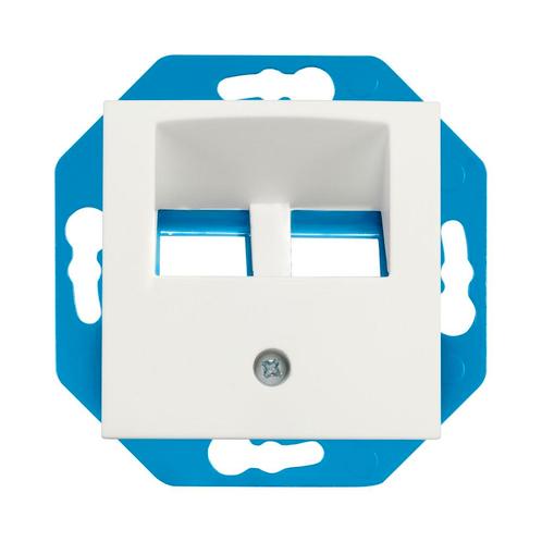 Modular Jack 30° 2-voudig met Centraalplaat E1, Doe-het-zelf en Verbouw, Elektra en Kabels, Nieuw, Ophalen of Verzenden