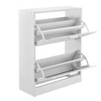 Schoenenkast Sykkylven 2 kleppen wit 81x63x24 cm [en.casa], Huis en Inrichting, Verzenden, Nieuw
