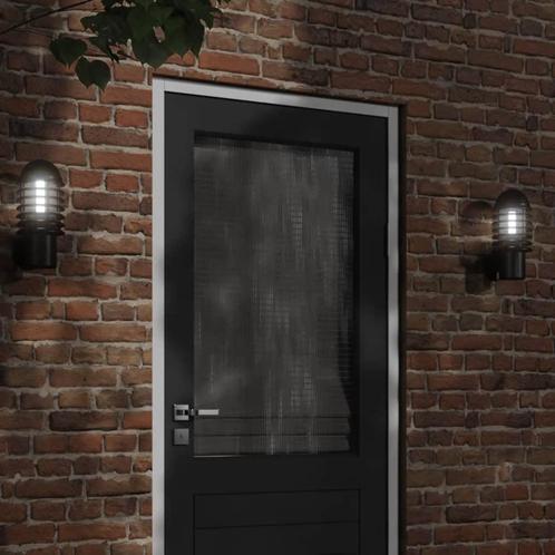 vidaXL Buitenwandlamp roestvrij staal zwart, Tuin en Terras, Buitenverlichting, Nieuw, Verzenden