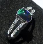 Opaal - Zilver, Zwarte opaal - Geloofsring - Zilver 925 -