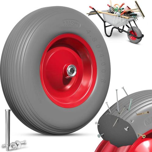 MASKO® Kruiwagenwiel Massief - 4.80/4.00-8 Ø 390mm - Grijs, Tuin en Terras, Tuinmeubel-accessoires, Nieuw, Verzenden