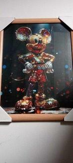 Mickey Mouse  44 cm bij 34 cm in lijst met  glas, Verzenden, Gebruikt