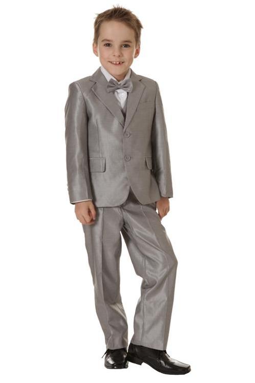 Luxe jongens kostuum glimmend lichtgrijs-134/140 NIEUW, Kinderen en Baby's, Kinderkleding | Maat 140, Jongen, Nieuw, Ophalen of Verzenden