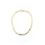 Gouden gesloten Figaro schakel armband | 19,5 cm (unisex), Sieraden, Tassen en Uiterlijk, Armbanden, Ophalen of Verzenden, Gebruikt