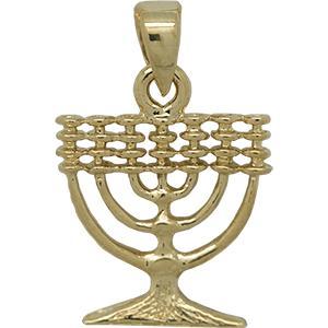 Menorah hangertje, mooi zilver met geelgoud verguld Meno..., Sieraden, Tassen en Uiterlijk, Kettinghangers