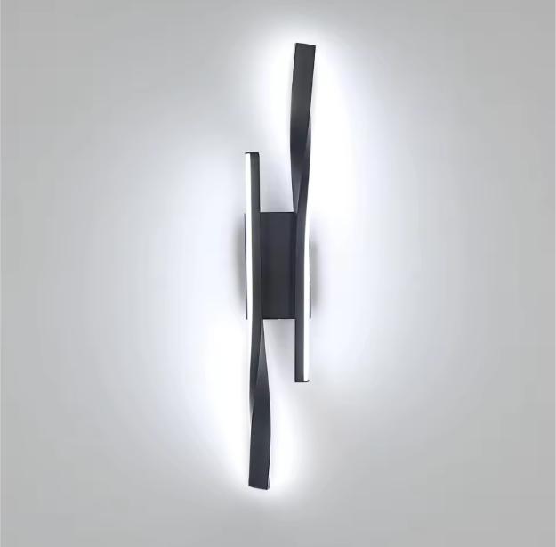LED Wandlamp Zwart 42cm – 16W Aluminium en Acryl 6500K, Huis en Inrichting, Lampen | Spots, Nieuw, Verzenden