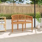 vidaXL Bananenbank 120 cm massief teakhout, Verzenden, Nieuw, Hout