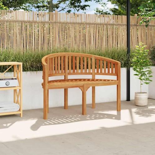 vidaXL Bananenbank 120 cm massief teakhout, Tuin en Terras, Tuinbanken, Nieuw, Hout, Verzenden