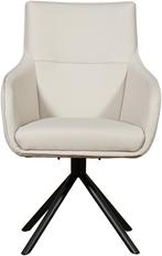 Set van 4 Crème leren industriële draaibare eetkamerstoelen, Huis en Inrichting, Stoelen, Nieuw, Leer, Ophalen of Verzenden, Vier