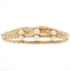 Gouden armband met parels | 18 cm (vintage) (vintage), Gebruikt, Overige kleuren, Ophalen of Verzenden, Met edelsteen