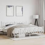 vidaXL Bedframe met hoofd- en voeteneinde metaal wit 193x203, Huis en Inrichting, Slaapkamer | Bedden, Verzenden, Wit, Metaal