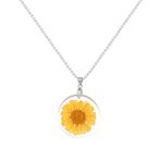Fako Bijoux® - Ketting - Gedroogde Bloem - Acryl - Geel, Verzenden, Nieuw