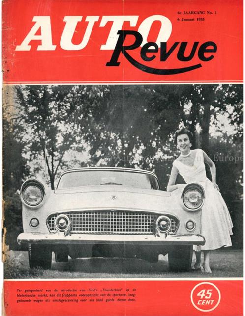 1955 AUTO REVUE MAGAZINE 1 NEDERLANDS, Boeken, Auto's | Folders en Tijdschriften