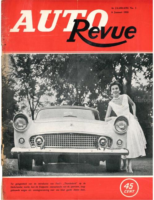 1955 AUTO REVUE MAGAZINE 1 NEDERLANDS, Boeken, Auto's | Folders en Tijdschriften