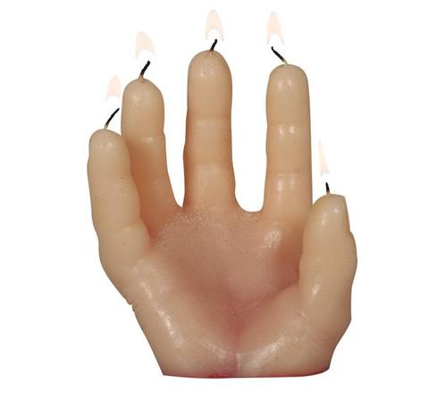 Halloween Hand Kaars 14cm, Hobby en Vrije tijd, Feestartikelen, Nieuw, Verzenden