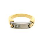 18 Krt. Bicolor gouden ring met diamant; 0,06 ct. | Pequi..., Sieraden, Tassen en Uiterlijk, Gebruikt, Overige kleuren, Ophalen of Verzenden