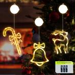 Kerstverlichting Raam Rendier + Zuurstok + Kerstbel - ø18cm, Diversen, Verzenden, Nieuw