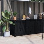 Keukenkast voor buiten 106x55x64 cm massief grenenhout zwart, Huis en Inrichting, Complete inboedels, Verzenden