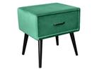 Retro nachtkastje SIXTIES 50cm bosgroen zwart/bruin fluwelen, Huis en Inrichting, Slaapkamer | Nachtkastjes, Ophalen of Verzenden
