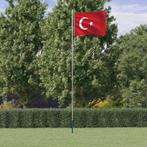 vidaXL Vlag met vlaggenmast Turkije 6,23 m aluminium, Verzenden, Nieuw