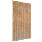 vidaXL Vliegengordijn 120x220 cm bamboe, Verzenden, Nieuw, Bruin