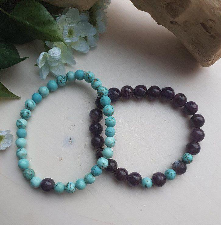 Handgemaakte dubbel armband van edelsteen, sieraden van, Sieraden, Tassen en Uiterlijk, Armbanden