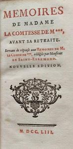 Saint-Évremond - Mémoirs de Madame la Comtesse de M** - Rare, Antiek en Kunst