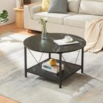Salontafel Filem rond Ø80 cm marmerlook zwart en zwart [en.c, Verzenden, Nieuw