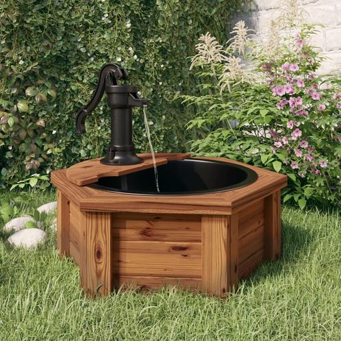 vidaXL Waterfontein met pomp 57x57x53 cm massief vurenhout, Tuin en Terras, Waterpartijen en Fonteinen, Nieuw, Verzenden