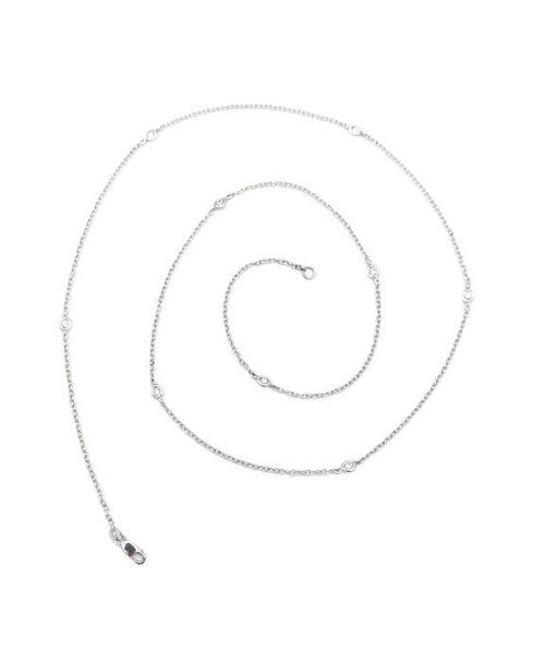 Halsketting - 18 karaat Witgoud - 0.45ct. tw. Diamant, Sieraden, Tassen en Uiterlijk, Kettingen