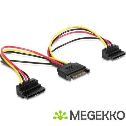 Delock 60128 Kabel Voeding SATA 15pin > 2x SATA HDD  haaks, Computers en Software, Overige Computers en Software, Nieuw, Verzenden