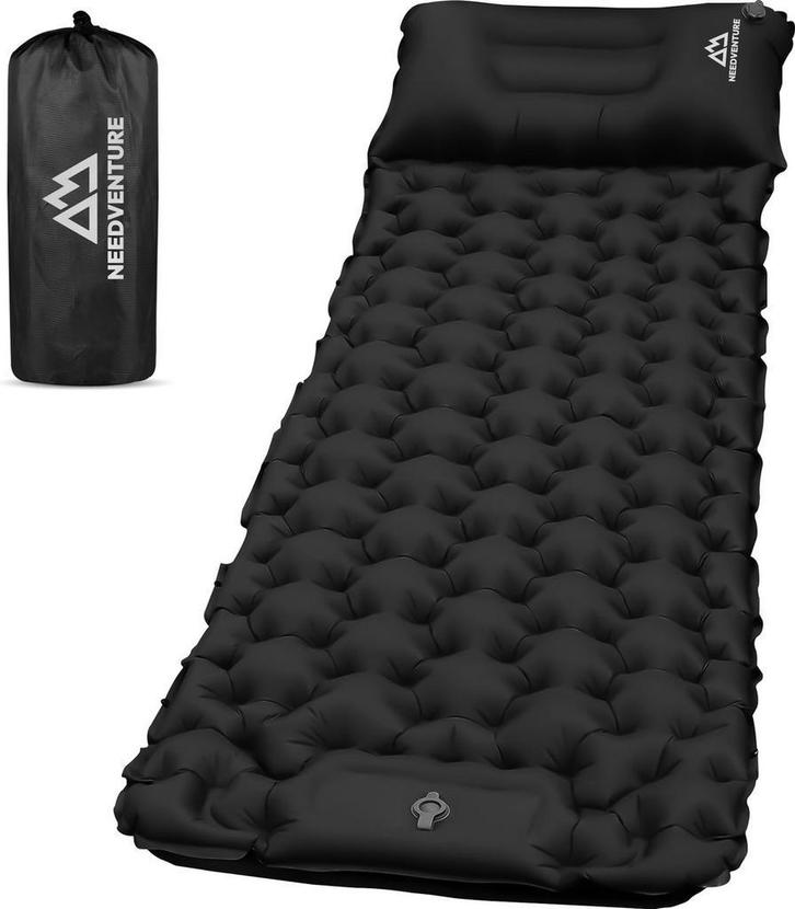 needventure® Slaapmat Zelfopblazend - 1 persoons - zwart, Caravans en Kamperen, Slaapmatten, Nieuw, 1-persoons, Ophalen of Verzenden