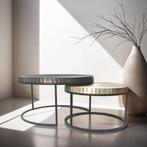 Sunray Salontafel Set (2 stuks) – Showroommodel NU €199,-, Ophalen, 50 tot 100 cm, Luxe, Rond