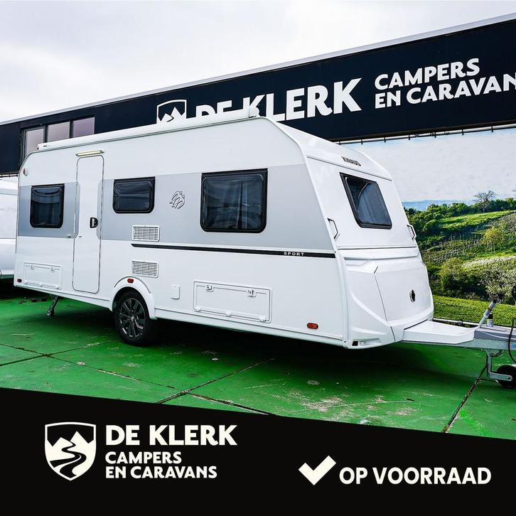 Knaus SPORT 500 EU 50% Deals, Caravans en Kamperen, Caravans, 1000 - 1250 kg, tot en met 4, 7 tot 8 meter, Knaus, Ophalen