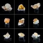 Verzameling van 9 calcietmonsters uit de La Sambre-mijn,, Verzamelen, Mineralen en Fossielen