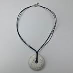 Uniseks Ketting met Witte Donut Hanger – Cracked Design, Sieraden, Tassen en Uiterlijk, Kettingen, Verzenden, Zwart, Nieuw, Overige materialen