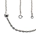Lange zilveren ketting met bolletjes | 92 cm (lange ketting), Sieraden, Tassen en Uiterlijk, Ophalen of Verzenden, Gebruikt, Overige kleuren