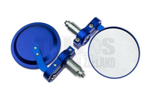 Spiegelset bar-end insteek rond blauw 12mm / 18mm universeel, Fietsen en Brommers, Brommeronderdelen | Algemeen, Nieuw, Ophalen of Verzenden