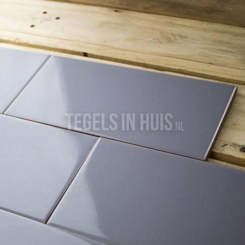Wandtegel vlak 10x20 donker grijs glans 10 x 20 cm, Doe-het-zelf en Verbouw, Tegels, Wandtegels, Nieuw, 10 m² of meer, Keramiek